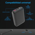 Power bank para carga durante viajes y uso diario | 16000mAh y 22.5W