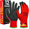 12 a 24 Pares de Guantes de Trabajo Duraderos (Talla 7/8/9/10/11), Guantes de Jardinería, Guantes de Montaje para Hombres/Mujeres con Revestimiento de Látex para Construcción, Mecánica, Talleres, Carpintería, Logística, Paquete al por Mayor