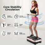 Plataforma de vibración, 5 programas de entrenamiento + 99 niveles de velocidad ajustables, tabla de masaje, cinturón de entrenamiento con diseño antideslizante, tabla de vibración para fitness en casa, entrenamiento de cuerpo completo, capacidad de peso