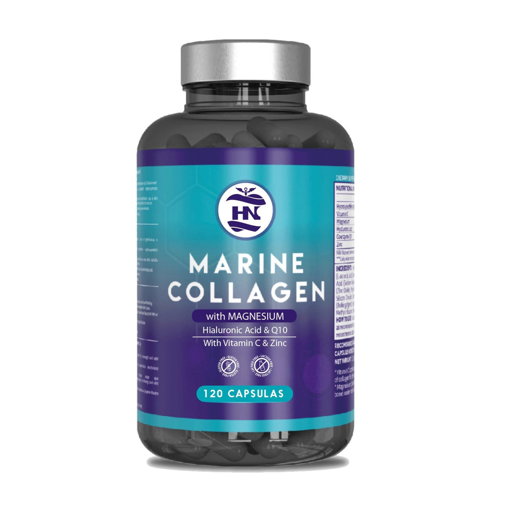 HN Colágeno Marino con Vitamina C, Zinc y Magnesio – Suplemento Alimenticio en Cápsulas para Adultos, Formato de 120 Cápsulas