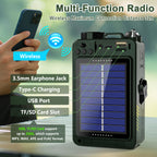 Radio solar de emergencia con manivela portátil inalámbrico | Camping, cortes de luz y emergencias