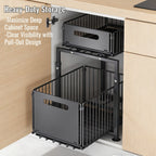 Organizador de 2 niveles para debajo del fregadero, cajones extraíbles, acero al carbono, almacenamiento para cocina y baño, almacenamiento deslizante sin taladrar para cocina, altura ajustable, , gran capacidad de carga