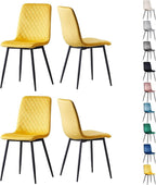 Sillas de comedor MCC Direct en conjunto de 4 piezas Hechas de terciopelo, patas de metal, sillas Lexi, sillas de diseño