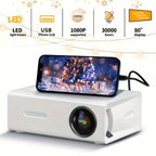 Mini Proyector HD Compacto para Cine en Casa y Camping, Compatible con 1080P, Alimentado por USB, Diseño Portátil con Pantalla LCD, Perfecto para Uso en Interiores y Exteriores