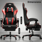 Silla de gaming ergonómica con inclinación ajustable y reposapiés, silla de oficina con reposacabezas y soporte lumbar, hecha de material duradero, ideal para trabajo y ocio