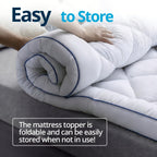 Cubrecolchón cómodo de 1200 GSM, ultrasuave, refrescante y transpirable para todas las estaciones, de fácil cuidado, lavable a máquina, con bandas elásticas resistentes.
