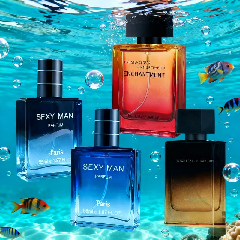Fragancia para hombre - Perfume unisex 55ml*2 + 55ml*2, 4 botellas de perfume con notas de base cálidas ambaradas moscadas y amaderadas, aroma de larga duración, diseño de perfume de lujo, regalo de Navidad, Día de San Valentín, Año Nuevo, cumpleaños.