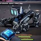 Robot Perro Espacial Mecánico más Nuevo de 2025 con Control Remoto y Tracción en 8 Ruedas, Apto para Fiestas, Espectáculos de Acrobacias - Juguete de Robot de Plástico Duradero, Mascota Electrónica para Juego al Aire Libre, Construcción Robusta, Acrobacia