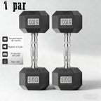 Mancuernas de hierro macizo, juego de mancuernas hexagonales de hierro fundido, con pesos de 2,5 kg, 5 kg, 7,5 kg, 10 kg, 12,5 kg, 15 kg, 20 kg y 25 kg, adecuados para entrenamientos en casa y en el gimnasio, ideales para el entrenamiento de brazos, yoga