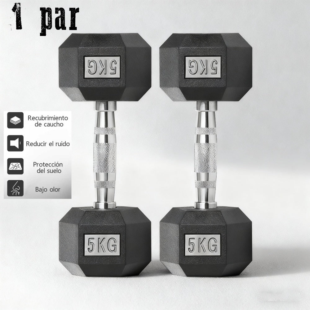 Mancuernas de hierro macizo, juego de mancuernas hexagonales de hierro fundido, con pesos de 2,5 kg, 5 kg, 7,5 kg, 10 kg, 12,5 kg, 15 kg, 20 kg y 25 kg, adecuados para entrenamientos en casa y en el gimnasio, ideales para el entrenamiento de brazos, yoga