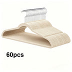 60 Paquete de Perchas de Terciopelo , Ganchos Giratorios Antideslizantes de Alta Resistencia, Ahorrador de Espacio y Duraderos para Trajes, Abrigos, Prendas - Organización de Armario, Perchas para Ropa