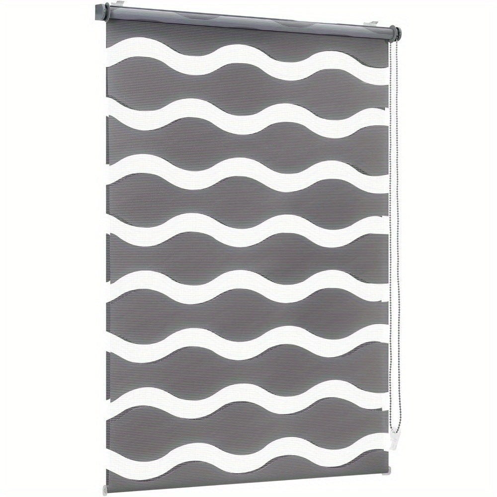 Persiana enrollable Sekey sin taladro, altura ajustable infinitamente con transparencia y blackout, para ventanas de 45-90cm, blanco/blanco.