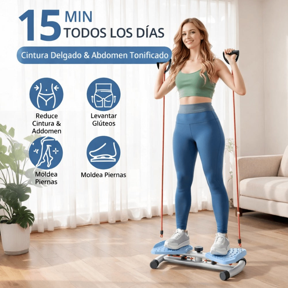 Equipo de fitness giratorio de cintura para uso doméstico, quemador de grasa abdominal, equipado con bandas de resistencia, tabla de ejercicios silenciosa y antideslizante para entrenamiento de core, piernas y glúteos (capacidad de peso 136 kg - rosa - mo