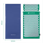 Aspria Set de Acupresión Verde 3/4 Piezas, Colchoneta de Acupresión y Almohada de Acupresión, para que te Relajes Cuerpo y Mente. Colchoneta de Acupresión Verde + Toalla Gruesa + Bolsa de Almacenamiento. MGY-S3-004