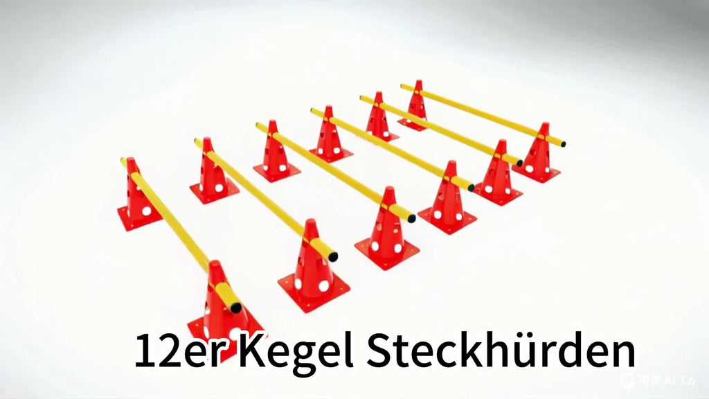Juego de entrenamiento de agilidad para perros - 12 conos y 6 barras ajustables para ejercicios de coordinación, juego de 6 piezas