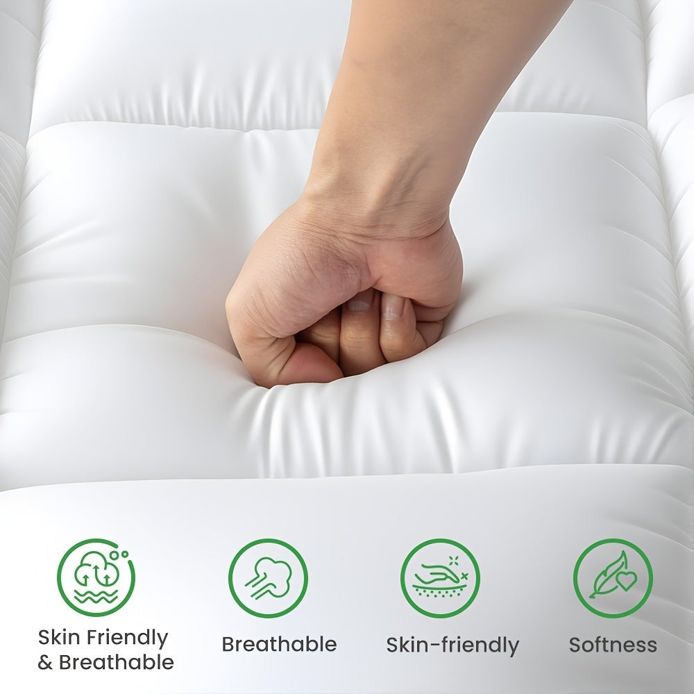 Cubrecolchón Mr.Tree de 10 CM, Ultra Suave y Transpirable para un Comodidad de Sueño Durante Todo el Año, Fácil de Cuidar, Lavable a Máquina, Accesorio de Ropa de Cama Hipoalergénico