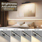 Luz LED trapezoidal inteligente, controlada remoticamente, disponible en negro y dorado, recargable, 5000mAh, CCT con 3 niveles de brillo de color ajustables, soporte de montaje con succión magnética, lámpara de pared, luz mural, luz para obras de arte