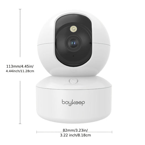 2 unidades BoyKeep Cámara Inteligente WiFi 5g/2.4ghz, Monitor de Seguridad Interior de Alta Definición, Cámara de Seguridad Especial para Mascotas, Vigilancia Panorámica 360°, Visión Nocturna, Llamadas Bidireccionales, Almacenamiento en la Nube