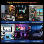 Mini proyector portátil con soporte 4K, proyector inteligente de películas, nativo 720P, con WiFi y tecnología inalámbrica 5.0/150ANSI, pequeño y ligero, fácil de transportar, compatible con TV, teléfono móvil y portátil, para viajes, camping, reuniones,