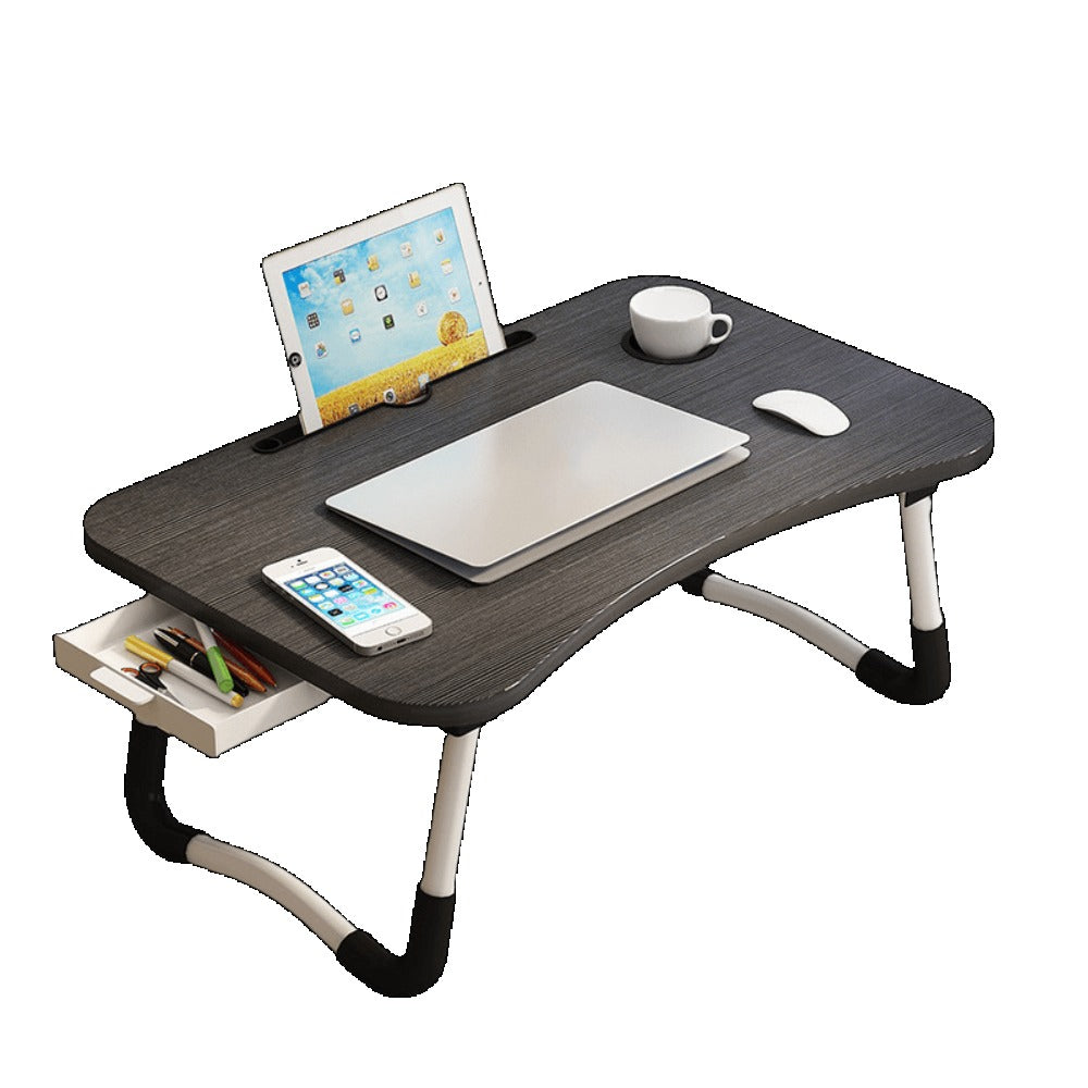 Bandeja para Cama, Mesa Plegable de Desayuno con CAJON Mesa Ordenador Portátil Multifunción Mesa de Ordenador portátil para Cama y sofá