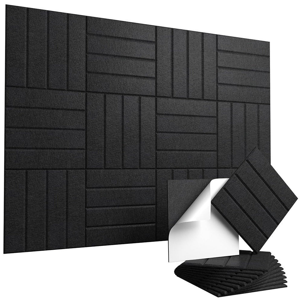 Pegatinas de pared, paneles autoadhesivos insonorizantes para pared, paneles de espuma insonorizantes de alto rendimiento para estudio de grabación, 12 piezas en un paquete, que cubren un área de 11.6 pies cuadrados, aptos para oficinas, estudios de graba