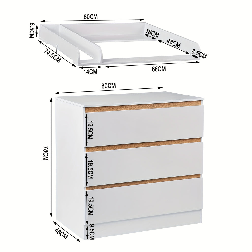 1 unidad de cajones de almacenamiento, cómoda con estantes extraíbles con adicionales, organizador de almacenamiento, muebles para el hogar, puede ser un tocador, organizador, gabinete con estantes y 3 cajones, dormitorio, sala de estar, baño, blanco