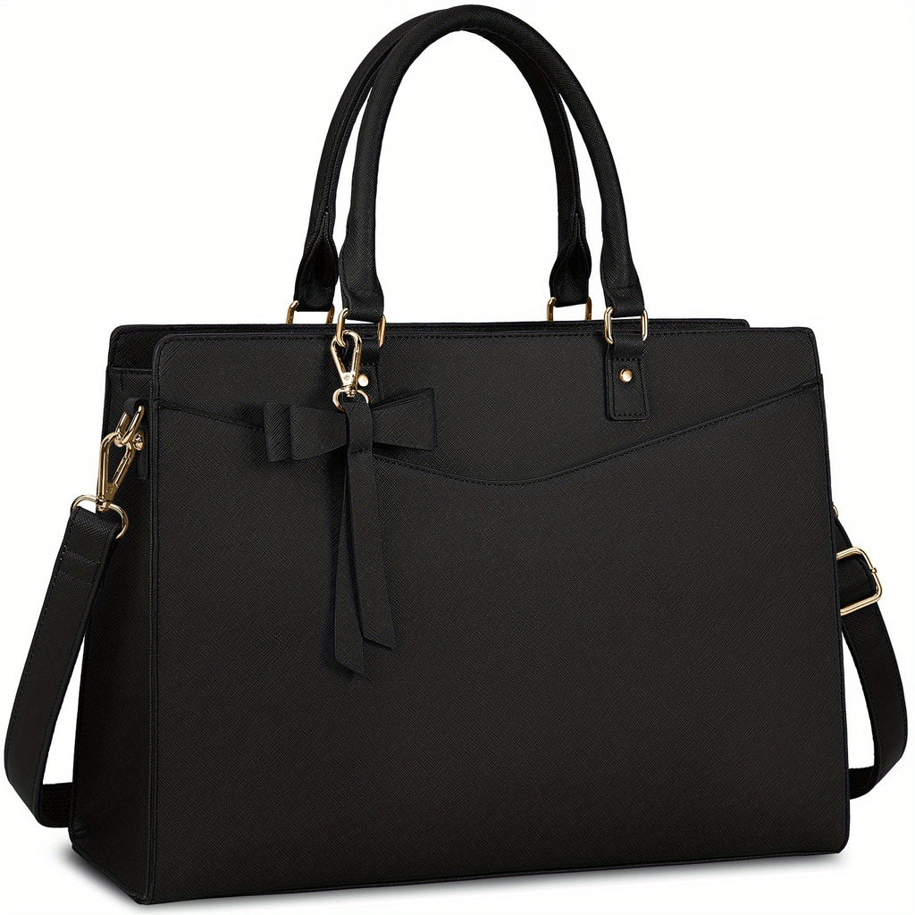Bolso de Mano y Maletín para Portátil Grande de 39.62 cm para Mujeres Dakuly - Bolso de Trabajo Elegante con Correa Desmontable, Herrajes de Un Solo Tono, Bolsillo Acolchado para Tableta/Portátil - Bolso de Negocios Profesional para Abogados, Oficina, Via
