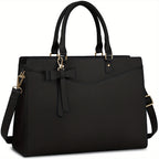 Bolso de Mano y Maletín para Portátil Grande de 39.62 cm para Mujeres Dakuly - Bolso de Trabajo Elegante con Correa Desmontable, Herrajes de Un Solo Tono, Bolsillo Acolchado para Tableta/Portátil - Bolso de Negocios Profesional para Abogados, Oficina, Via