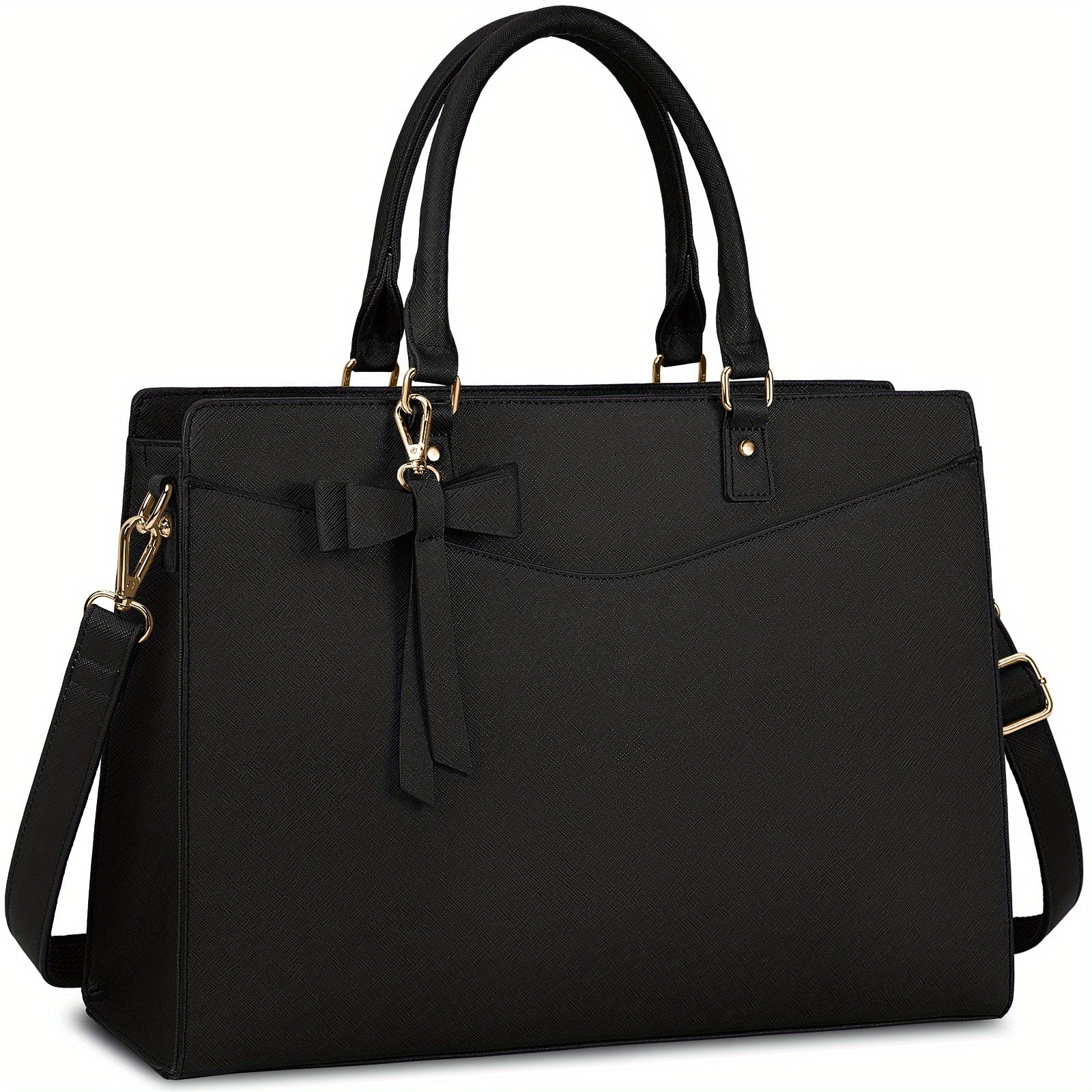 Bolso de Mano y Maletín para Portátil Grande de 39.62 cm para Mujeres Dakuly - Bolso de Trabajo Elegante con Correa Desmontable, Herrajes de Un Solo Tono, Bolsillo Acolchado para Tableta/Portátil - Bolso de Negocios Profesional para Abogados, Oficina, Via
