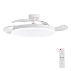 Ventilador de Techo con Luz LED Aspas Retráctiles, SPTO-2, 3 Tonalidades, Control Remoto, 6 Velocidades, Motor DC Silencioso, Temporizador, Sin WiFi