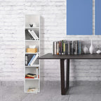 1pc Estantería con 6 Compartimentos, Estantería Cúbica Independiente, Estantería Vertical, Estante de Oficina, Estante de Almacenamiento, Estante para Archivos, Hecho de Material de Madera, 30x158,5x24 cm (Ancho x Alto x Grosor)