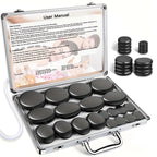 Juego de masaje con piedras calientes con control de temperatura - Kit calentador de piedras calientes de basalto de 10 piezas / Kit calentador de piedras calientes de basalto de 20 piezas, herramientas profesionales de masaje de spa, apto para masaje de
