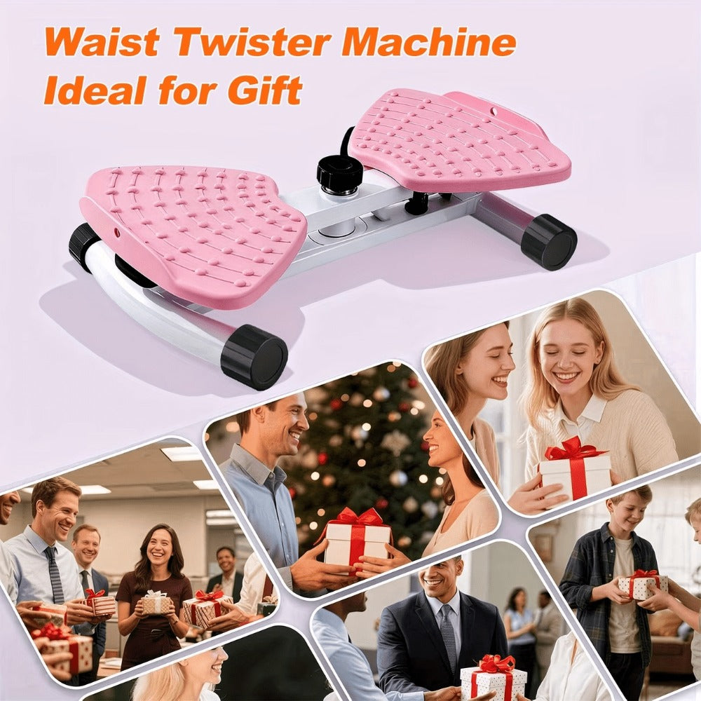 Equipo de fitness giratorio de cintura para uso doméstico, quemador de grasa abdominal, equipado con bandas de resistencia, tabla de ejercicios silenciosa y antideslizante para entrenamiento de core, piernas y glúteos (capacidad de peso 136 kg - rosa - mo