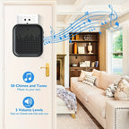 Cámara de Timbre WiFi Inalámbrica con Audio Bidireccional - Resolución HD, Timbre Visual WiFi con Cámara, Timbre Inteligente Inalámbrico Visual - Cámara de Timbre WiFi para Puerta, Visión Nocturna, Cambiador de Voz, Grabación de Fotos y Vídeos, Batería de