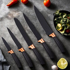 Juego de 19 piezas de cuchillos de cocina modernos y utensilios de cocina - Colección de hojas profesionales con mangos ergonómicos - Accesorios de cocina de alta calidad con soporte de almacenamiento - Herramientas de corte de espiga completa y esenciale