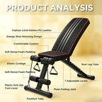 1 Banco de Halteres Plegable y Ajustable - Taburete de Fitness para Entrenamiento de Peso que Ahorra Espacio para Gimnasio, Entrenamiento Físico, Ejercicio Corporal y en Casa - Diseño Compacto, Portátil y Ergonómico