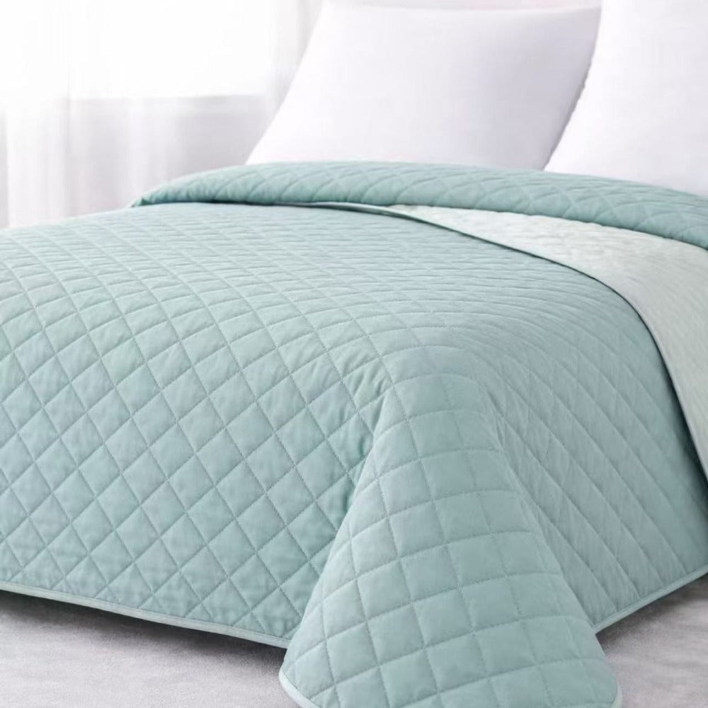 Colcha Bouti Verano Multiuso Reversible con Diseño de Cuadros Acolchados, Cubrecama Ligero de Verano y Entretiempo para Camas de 90 a 150, 100% Poliéster Suave (Solo Colcha, No incluye Fundas de Almohada)