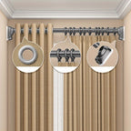 Barra de Cortina de Ducha, Antideslizante, Sin Taladro, de Acero Inoxidable, Extensible Telescópica, Anticorrosiva y Antideslizante, Barra de Tensión, Opción de Montaje en Pared, Uso Versátil, Diseño Moderno y Elegante | Característica Antideslizante, Cor