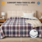 Edredón Ligero Estampado de Verano, Colcha Pinsonic de Microfibra Reversible Bouti, Cubrecama Moderno con Patrón en Relieve Transpirable para Todas las Estaciones, Decoración de Dormitorio para Primavera y Verano (Sin Fundas de Almohada) para Todas las Ta