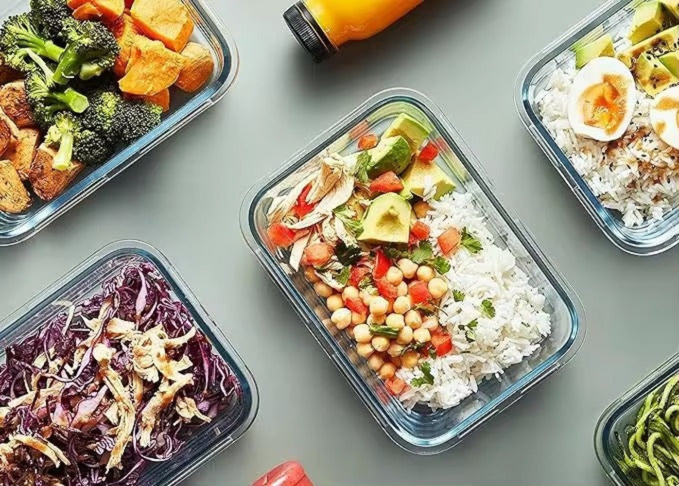 Recipientes de Cristal para Alimentos, para Comida Hermetico, Apto para lavavajillas, Congelador, Microondas, sin BPA - Marca Quttin