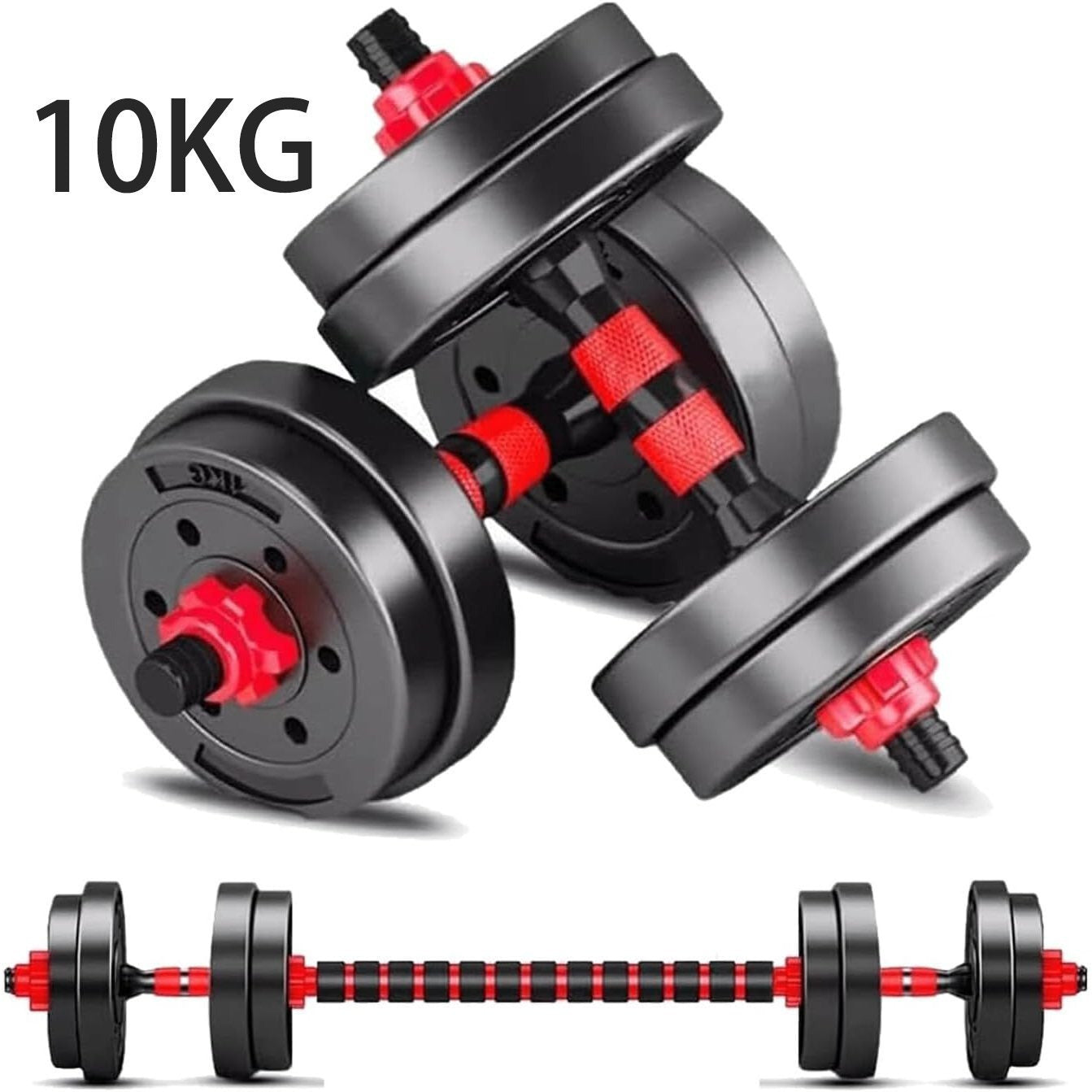 Mancuernas ajustables de 10/15/20/30/40 kg, juego de pesas multiusos con barras rectas y mangos antideslizantes, pesas ajustables para culturismo y fitness en el gimnasio en casa.