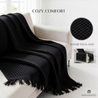 Colcha Multiusos de Algodón para Sofá y Cama, Manta Multiusos Four Seasons con Flecos, Cubresofá Elástico y Transpirable, Protector de Sofá Cubrecama Moderno