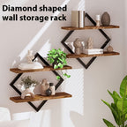 Juego de 2 Estantes de Madera Montados en la Pared - Estante de Almacenamiento Rústico Moderno de Doble Capa, Unidad de Estantería Vertical Ahorradora de Espacio Adecuada para Sala de Estar, Oficina, Dormitorio - Instalación, Madera