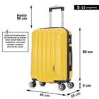 Maleta de Cabina Policarbonato 55x40x20cm (40L) - 20 Pulgadas - Negro/Azul/Amarillo/Rojo/AzulMarino/Plaeada/RosaDorada/Menta