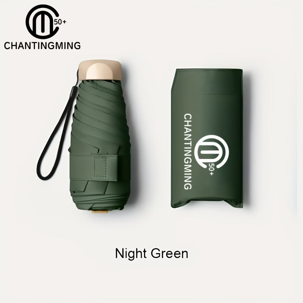 Paraguas plegable compacto de 1 pieza, disponible en 11 colores, paraguas de viaje, paraguas portátil ligero, miniparaguas de sol de moda para hombre, paraguas de viaje de bolsillo, regalo para mujer