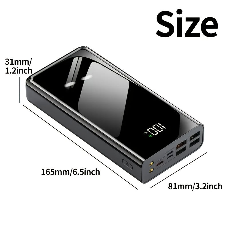 Batería externa | Batería Externa de Gran Capacidad de 50000mAh con Pantalla LED Inteligente, Linterna, Reserva de Energía de Emergencia para