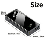 Batería externa | Batería Externa de Alta Capacidad de 50000mAh con Pantalla LED Inteligente, Linterna, Fuente de Alimentación de Emergencia para