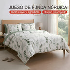 H HANSEL HOME Juego de Funda Nórdica Microfibra Transpirable – Set de Ropa de Cama con Funda de Edredón y Fundas de Almohada – Conjunto 2/3 Piezas para Dormitorio