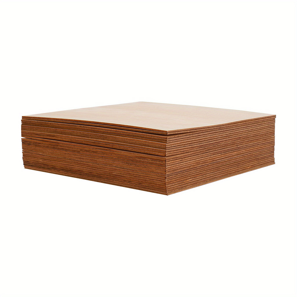 Paquete de 30 hojas de madera de abedul sin terminar de 12 x 12 x 1/8 pulgadas - 3 mm de grosor, ideal para manualidades.