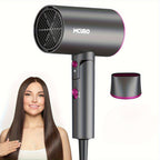 Secador de Pelo Plegable para Viajes con Tecnología de Iones Negativos y Control de Temperatura - 3 Velocidades/Configuraciones de Calor, Botón de Aire Frío, Boquilla Concentradora, Motor sin Escobillas, Estilizador de Secado Rápido, Voltaje (Compatible c